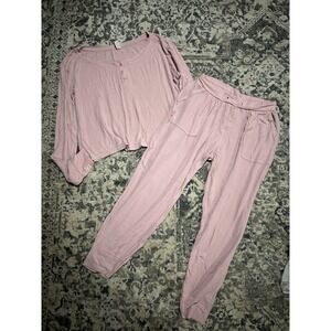 Ziya Active Women's Pink Pajama Set Size Medium (missing‎ Drawstring)